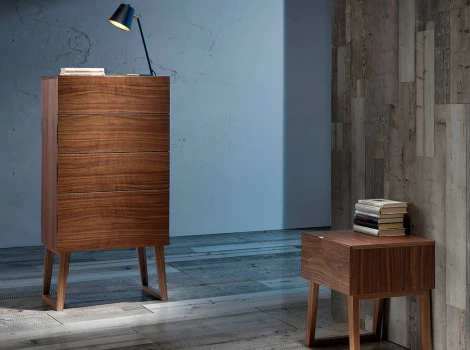 Тумба прикроватная Angel Cerda CP1702 (Орех/ Шпон ореха,Дерево)