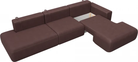 Диван угловой Лига-036 НПБ Модерн Лонг правый угол Лига Диванов (Замша) арт.127759