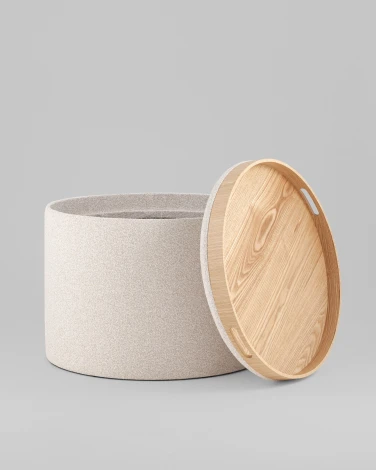 Пуф Stool Group с ящиком Хюгге L букле серый арт.УТ000040208