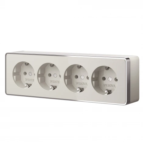 Розетка четверная с заземлением и шторками Gallant слоновая кость Werkel W5072204 (a071253)