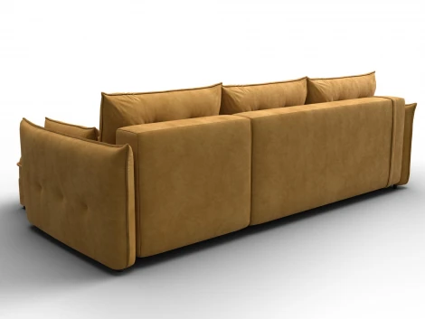 Диван угловой Лига-100 НПБ угол универсальный (ДСП,Фанера/Пластик/Велюр/Желтый) Лига Диванов 133658