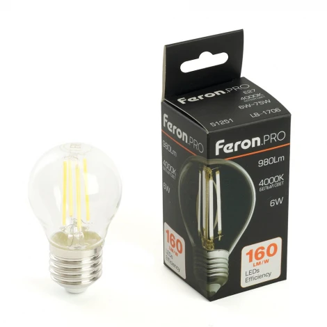 Лампа светодиодная E27 6W Feron LB-1706 51251