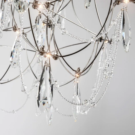 Подвесная люстра светодиодная хрустальная с пультом с регулировкой цветовой температуры Modelux ML.5603.600P СН