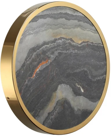 Настенно-потолочный светильник Odeon Light Bergi 5079/30L зол/серо-бежевый/металл/натур.камень/акрил с переключ.цветов.темпер. LED 30W 3000К/4000K/6000K (220V, круглые)