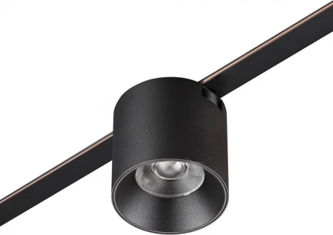 Трековый смарт-светильник для низковольтного шинопровода Novotech Easy 359472 черный с двумя режимами работы LED 6W 24V 3000-6000K (умный дом - Алиса, Tuya Smart, круглые)
