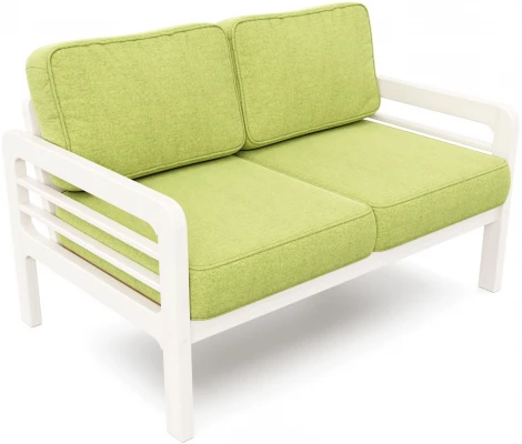 Диван Arsko прямой Бергер М беленый дуб рогожка зеленая