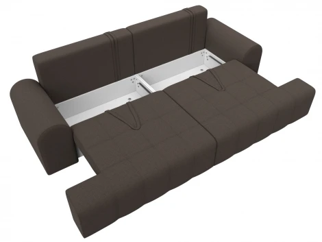 Диван прямой Лига-080 (ДСП/Пластик/Рогожка/Коричневый) Лига Диванов 131110