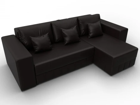 Диван угловой Лига-076 угол универсальный (ДСП/Пластик/Экокожа/Коричневый) Лига Диванов 129852