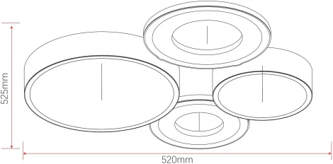 Потолочный светильник светодиодный с пультом регулировкой цветовой температуры и яркости Rivoli Aliona 6161-701