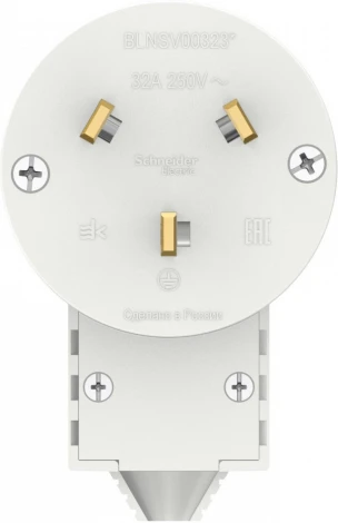 Вилка с заземлением для электроплиты 32А 250В (белый) Systeme Electric Blanca BLNSV003231