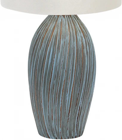 Настольная лампа Escada Amphora 10172/L Blue 1х40Вт Е27, керамика/металл/ткань, голубой/белый/золото