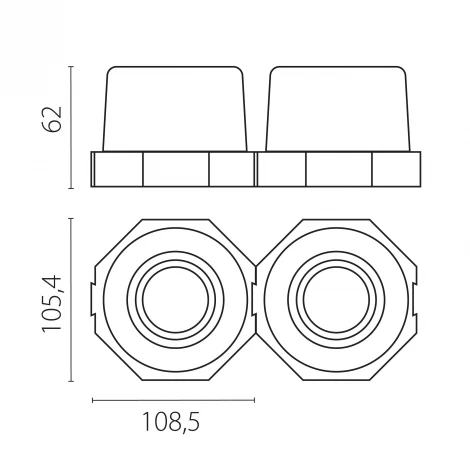 Встраиваемый светильник без источника света скрытого монтажа в натяжной потолок Lightstar Anello 112000