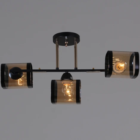 Потолочная люстра на штанге Reluce 09063-3.3-03 BK+FG (220V)