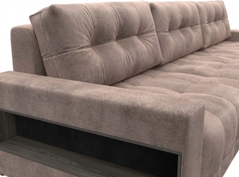 Диван угловой с полками Лига-053 НПБ Лонг Лига Диванов (Велюр) арт.128969