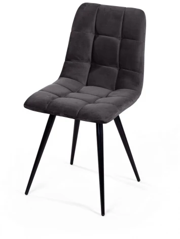 Стул UNO, бархат светло-серый 26/ чёрный конус Top Concept UNO 74639