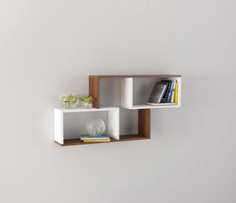 Полка ТЭКС навесная ПН-3, орех донской/белый