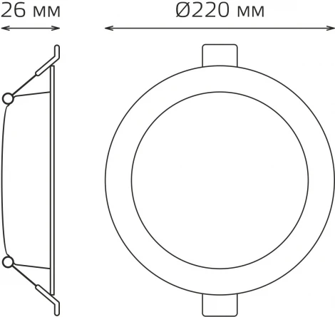 Светильник встраиваемый Gauss Downlight 9030520224 24W 2100m 4000K IP20 белый LED (220V, круглые)