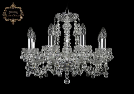 Подвесная люстра Art Classic 11.26 11.26.8.165.Cr.B (220V, хрусталь, на цепи, подсвечник, свеча)