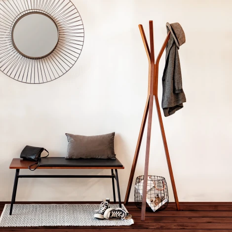 Банкетка La Forma (ex Julia Grup) Carabel (Черный/ Дерево,Сталь,Орех,МДФ,Шпон ореха,Металл,Шпон,ПВХ)