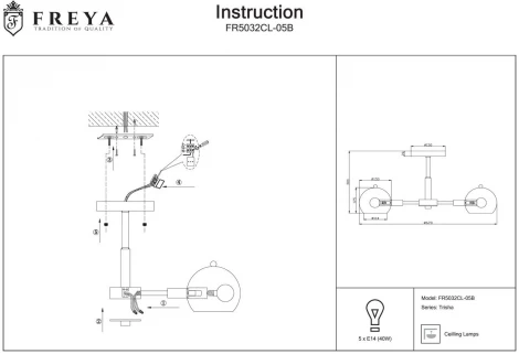 Потолочная люстра Freya Trisha FR5032CL-05B