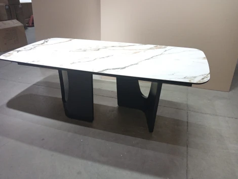 Стол БИРГЕР (BIRGER) 200 цвет KL-188 Контрастный мрамор, итал./ Темно-серый, ®DISAUR M-City 64346