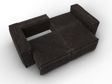 Диван прямой Лига-081 НПБ (ДСП/Пластик/Велюр/Коричневый) Лига Диванов 130116