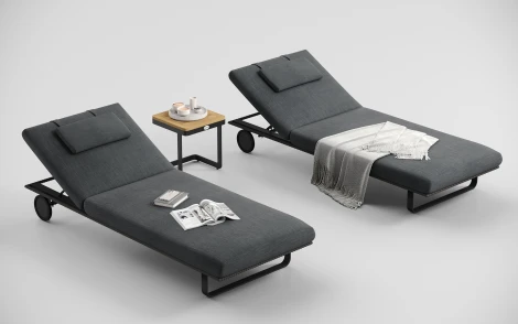 Комплект садовой мебели Виллино карбон, алюминий/тик Gardenini TPVLN.010004.T2