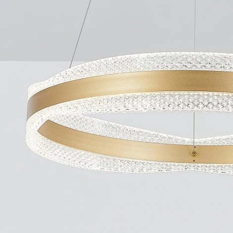 Подвесной светильник Natali Kovaltseva INNOVATION STYLE 83143 нимб с пультом ДУ, моб. приложением 120W, золото, LED