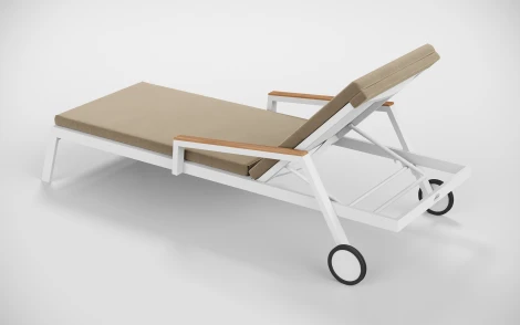 Шезлонг Gardenini Sogno S (Алюминий,Ткань/Белый,Бежевый) SSGNS.020200.N3