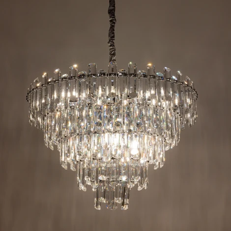 Подвесная люстра каскадная большая Rosie 3511/02 LM-16 Divinare (220V, хрусталь, на цепи)