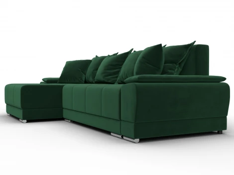 Диван угловой Лига-119 угол левый (ДСП,Брус,Фанера,ЛДС,Велюр/Зеленый) Лига Диванов 137091L