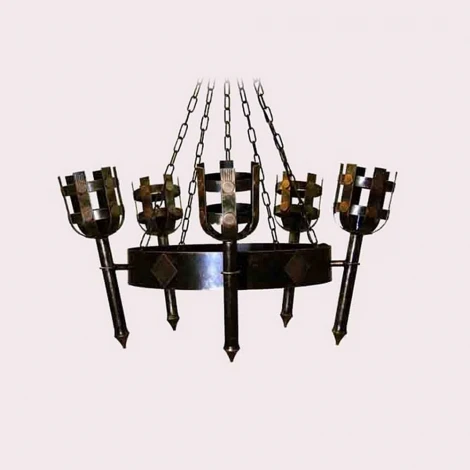 Уличный светильник подвесной Русские фонари Delia 270-95/bc (220V, ковка, на цепи, кольцо, факел)