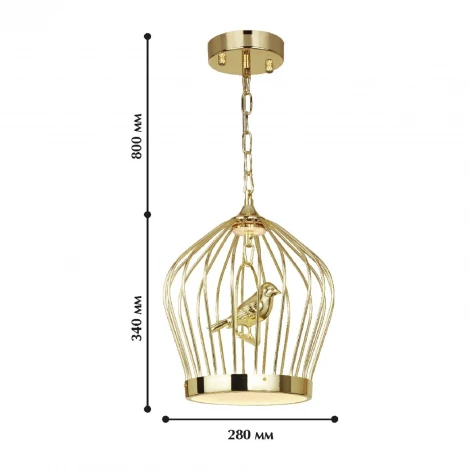 Подвесной светильник Favourite Chick 1930-2P (LED, 220V, на цепи, птички, клетка)