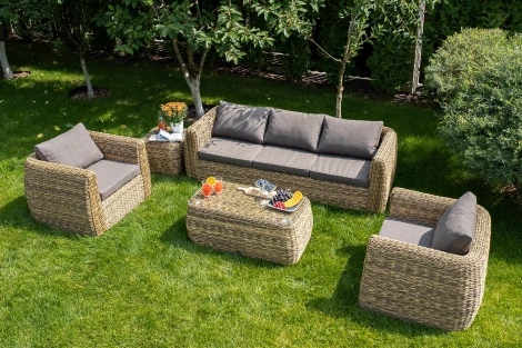 "Кальяри" кресло из искусственного ротанга (гиацинт), цвет соломенный 4SIS арт.УТ-00001979