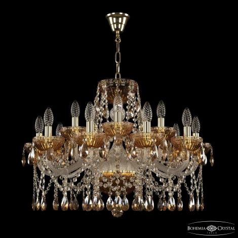 Подвесная люстра Bohemia 5413 5413/10+5/240 G Amber/M-1G K721