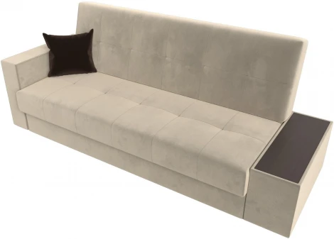 Диван-книжка Лига-020 стол справа (Бежевый,Коричневый/Микровельвет) Лига Диванов арт.118490