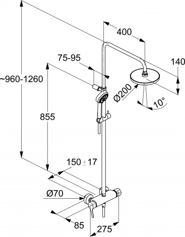 Душевая стойка Kludi Logo dual shower system 6808505-00