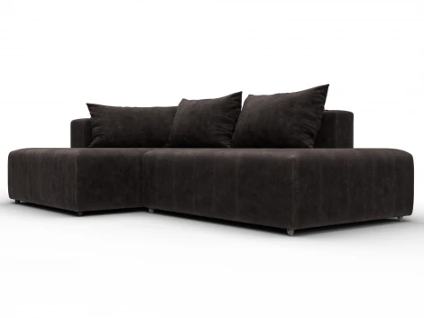 Диван угловой Лига-103 НПБ угол левый (ДСП,Брус,Фанера,Велюр/Коричневый) Лига Диванов 134827L