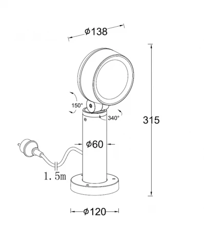 Грунтовый светильник светодиодный Oasis Light HAMBURG W1093 Gr (220V, IP65)