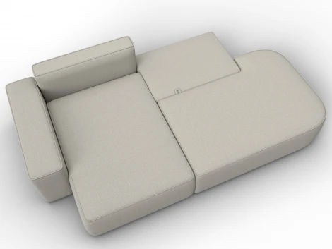 Диван угловой Лига-065 БП угол левый (ДСП,Рогожка/Бежевый) Лига Диванов 134783L