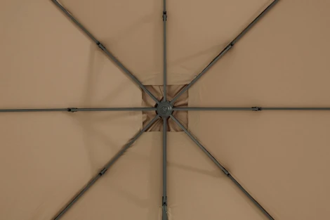"Фабриано" зонт двухкупольный 3x3м на алюминиевой опоре, тент темно-серый 4SIS TA001 3x3m