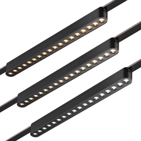 Трековый смарт-светильник Downlight для низковольтного шинопровода с двумя режимами работы Novotech Easy 359460 черный LED 18W 24V 3000-6000K (умный дом - Алиса, Tuya Smart)