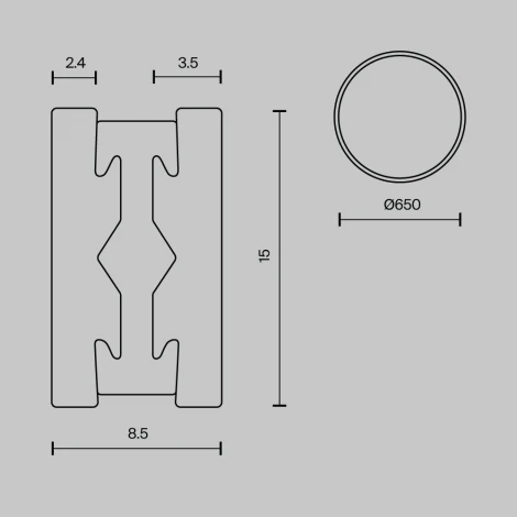 Шинопровод модульный подвесной/накладной магнитный 24V круглый 500мм Maytoni Busbar trunkings Flarity TRX154-R-D650-PT