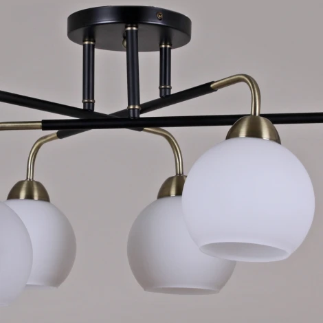 Потолочная люстра на штанге ILLUMICO IL0252-6CSQ-79 BK AB (220V)