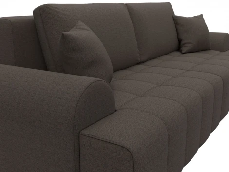 Диван прямой Лига-080 (ДСП/Пластик/Рогожка/Коричневый) Лига Диванов 131110