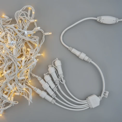 Провод-разветвитель для гирлянд серии F90PRO 0,4м. 5 выходов статика/мерцание IP67 белый UCX-F90 S5/0.4M/WH