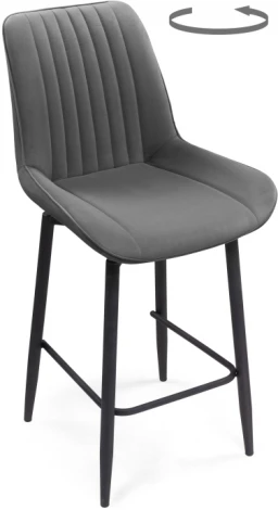 Полубарный стул Notta Седа К крутящийся темно-серый / черный 520601