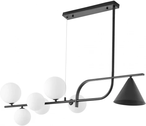 Потолочная люстра на штанге Lumina Deco Amadeo LDP 7036-7 BK+WT (220V, на проводе)