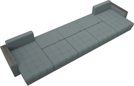 Диван П-образный с декором Лига-049 НПБ Мегалонг Лига Диванов (Рогожка) арт.128520