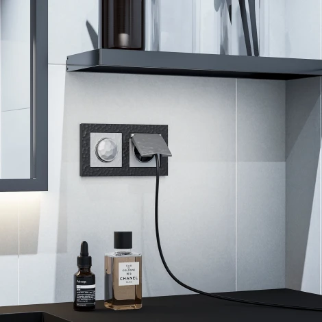 Рамка на 2 поста Hammer (черный) Werkel W0022408 (a052517)